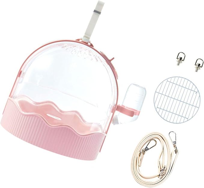 Clear Pet Carrier Travel Cage with Water Bottle& Station Frame Small Travel Camping Package Supply Large Cages and Habitats Cages and Habitats