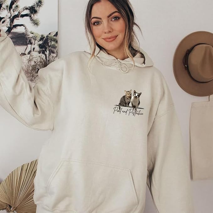 Personalized Embroidered Dog Hoodie, Personalised One-Line Dog Shirt, Unisex Embroidered Dog Hoodie, Dog Lovers Gifts