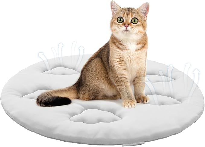 KOOLTAIL Cat Cooling Mat, Upgraded Two Sided Cooling Pad for Dogs Cats Puppy, Soft Summer Pet Sleeping Blanket Kennel to Keeping Cool, Washable Dog Mats for Crate Sofa Bed Outdoor, Round, Gery