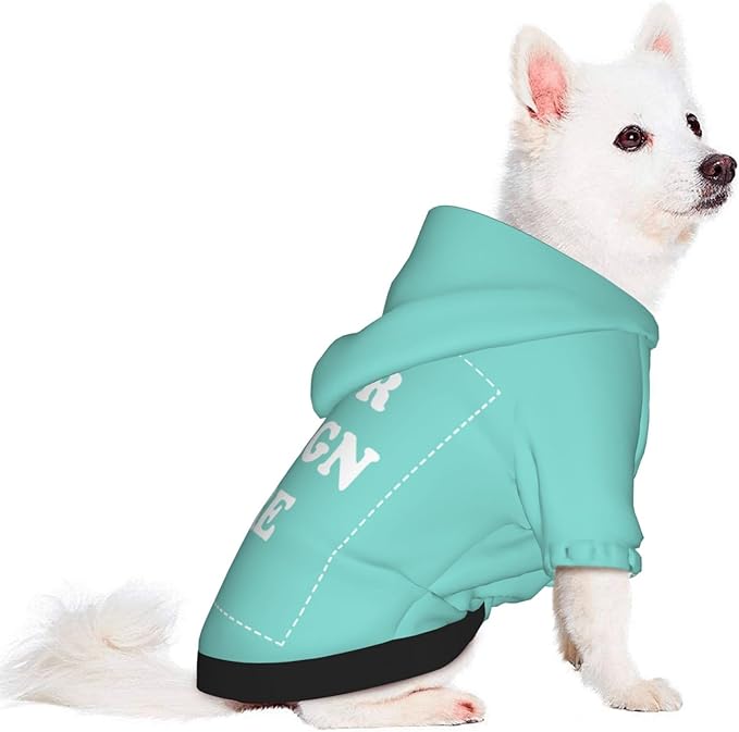 Dog Costume, Custom Dog Hoodie, Dog Name Costume Holiday Pet Pajamas Outfit, Personalized Pet Coat Costumes for Small Medium Large Dogs and Cats for Winter, Turquoise, XL