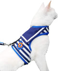 Cat Harness and Leash for Walking Escape Proof, Adjustable Cat Vest Harness, Padded Stylish Cat Walking Jackets, Sailor Suit Navy, Large