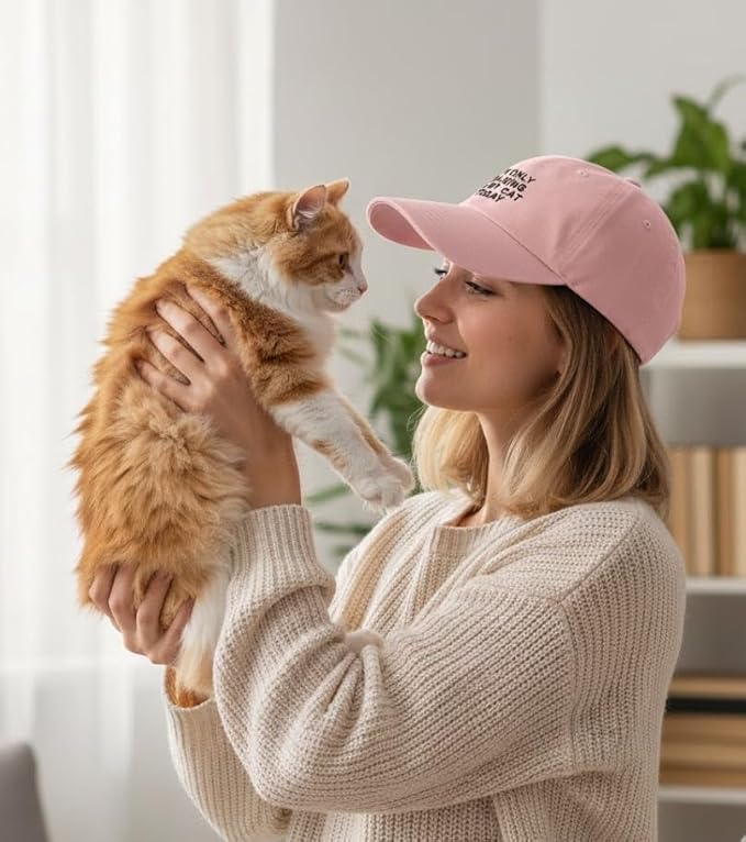Cat Mom & Dad Hats for Proud Cat Parents | for Men & Women | Embroidered Text - Adjustable Fit - 100% Cotton