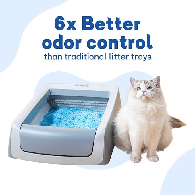 Crystal Cat Litter and Disposable Litter Trays 5 Sets Compatible with Petsafe Scoop-Free Classic/Legacy/Smart Litter Boxes, Triple Leak Proof Design, Excellent OdorControl, One-Hand Disposing.