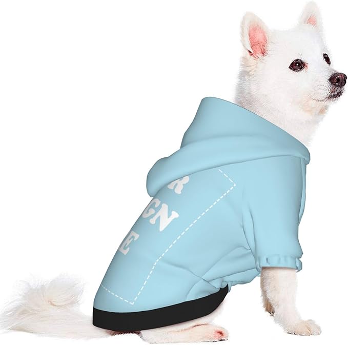 Personalized Dog Hoodie, Custom Dog Costumes for Small Dogs, Holiday Happy Dog Clothes Football Pet Shirt Sweater with Name Number for Girl/Boy Cats/Kitten, LightBlue, M