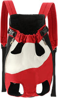 Lightweight Pet Backpack Carrier for Small Dogs & Cats - Easy-Fit Adjustable Straps, Basic Legs-Out Design, Durable for Daily Use (Fits Pets Under 15lb) (Red-White Color-Blocked, X-Large)