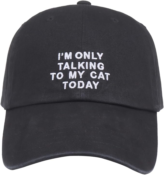 Cat Mom & Dad Hats for Proud Cat Parents | for Men & Women | Embroidered Text - Adjustable Fit - 100% Cotton