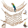 2 Packs Natural Bird Rope Net Parrot Swing Hammock for Birds Parrot Ladder Macaw Hanging Hammock Activity Toy for Rats Parakeet Cockatiel Cockatoo Conure African Grey Budgie（L 20 * 16inch）
