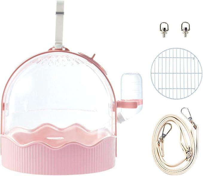 Clear Pet Carrier Travel Cage with Water Bottle& Station Frame Small Travel Camping Package Supply Large Cages and Habitats Cages and Habitats