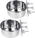 Tfwadmx 2 Pcs Bird Feeding Dish Cups,Parrot Food Bowl Clamp Holder Coop Cup Bird Cage Water Bowl for Parakeet African Greys Conure Cockatiels Lovebird Budgie Chinchilla