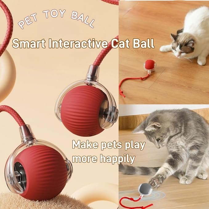 Interactive Cat Toys for Indoor Cats, Agility Move Cat Balls,Motion Activated Cat Balls, Cat Toys for Bored Indoor Cats(Grey)