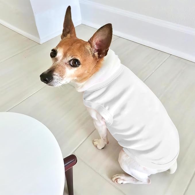Custom Dog Clothes Shirts for Small Large Dogs Breathable Pet Shirt Customized Image Text Sleeveless Tank Tops for Puppy Cats Customize Pets Apparel Gifts, White, XXL