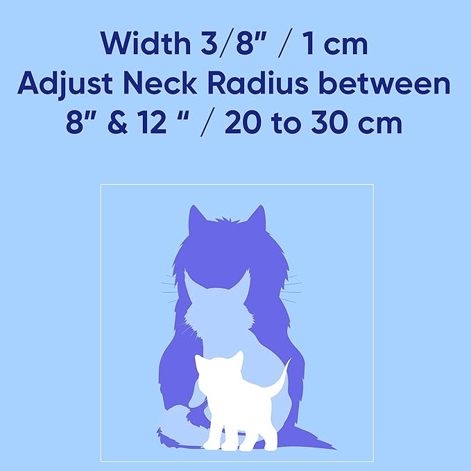 Pawtitas Glow in The Dark Cat Collar with Breakaway Safety Buckle & Bell Adjustable Kitten Collar, Blue
