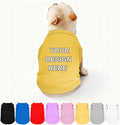 Custom Dog Shirt Pet T Shirts for Small Medium Large Dogs Customized Clothes with Image Logo Text Breathable Sleeveless Tank Top Personalized Outfits Puppy Apparel Yellow, M