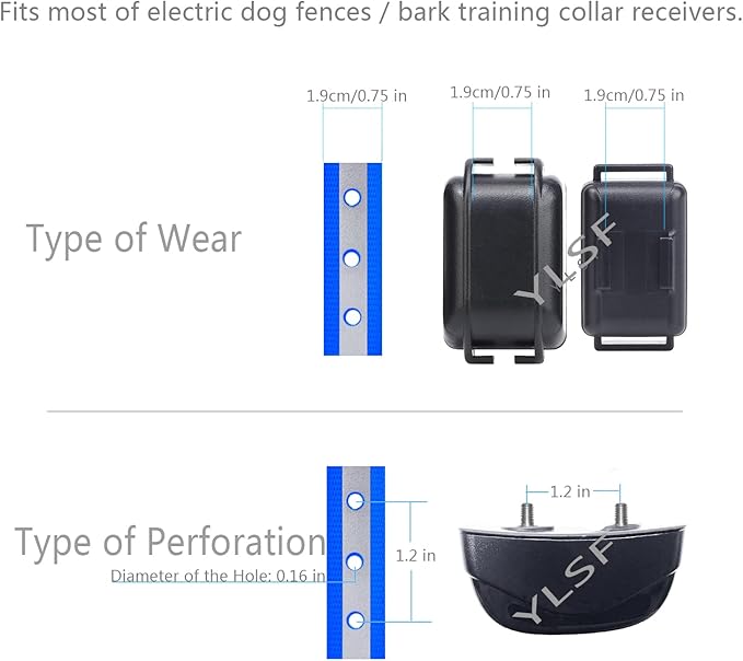 Dog Collar Strap for Most of Electronic Training Shock Collar Receivers-Adjustable Durable Waterproof Odorless 3/4 Inch Collar Replacement for Barking Fence-Pet TPU Collar Strap