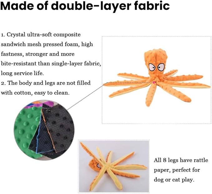 2025 New Upgrade Interactive Chew Pet Toy No Stuffing Bite-Resistant Squeaky Perfect for Puppies, Small and Medium Dogs (2pcs D)