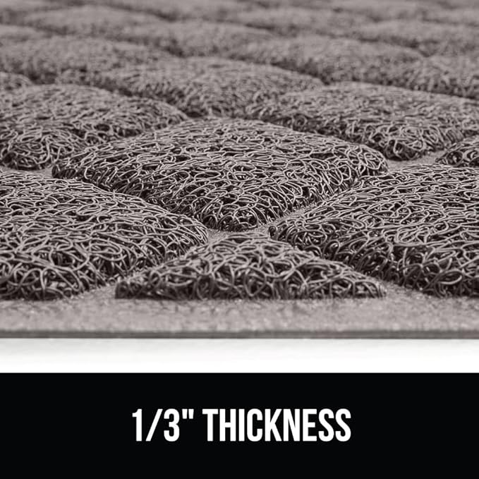GORILLA GRIP Cat Litter Box Mat, Water Resistant, US Designed Kitty Litter Trapping Mats, Easy to Clean, Scatter Control, Less Mess and Clean Floors, Kitten Supplies for Indoor Cats 24x17 Grey 2 Pack