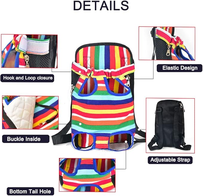 Leconpet Pet Carrier Backpack, Legs Out Adjustable Pet Front Cat Dog Carrier Backpack, Easy-Fit Dog Travel Backpack Carrier for Hiking Camping for Small Medium Puppies Cats (Fuchsia, S)