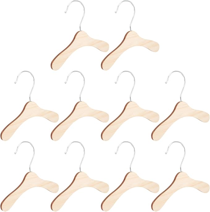 Professional Wooden Pet Clothes Hangers for Small Dogs and Cats, 8.66-inch Solid Wood Coat Hangers with Swivel Hook, Household Portable Dog and Cat Accessory Organizer