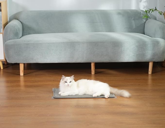 Self Adhesive Cat Scratching Mat,Wall Scratcher,Scratch Mat Cat Scratching Pad for Indoor Cats (Grey-2 Pack)