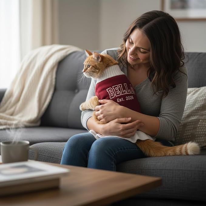 Personalized Embroidered Pet Sweater with Name, Soft Knit Dog and Cat Apparel, Custom Pet Clothing for Small to Large Pets, Ideal Gift for Pet Lovers Gift#2