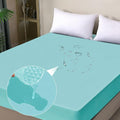 Waterproof Mattress Protector Queen, Fitted Sheet Style Breathable Mattress Cover with Deep Pocket Fits Up to 18'', Noiseless Bed Cover for Kids Adults Pets, Machine Washable (Cyan, 60'' X 80'')