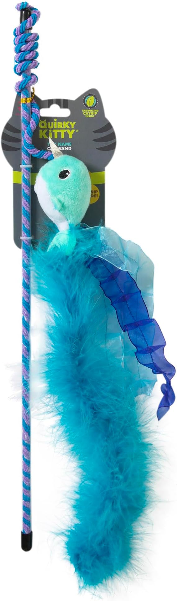 Nifty Narwhal Wand Cat Toy with Catnip, Pack of 1