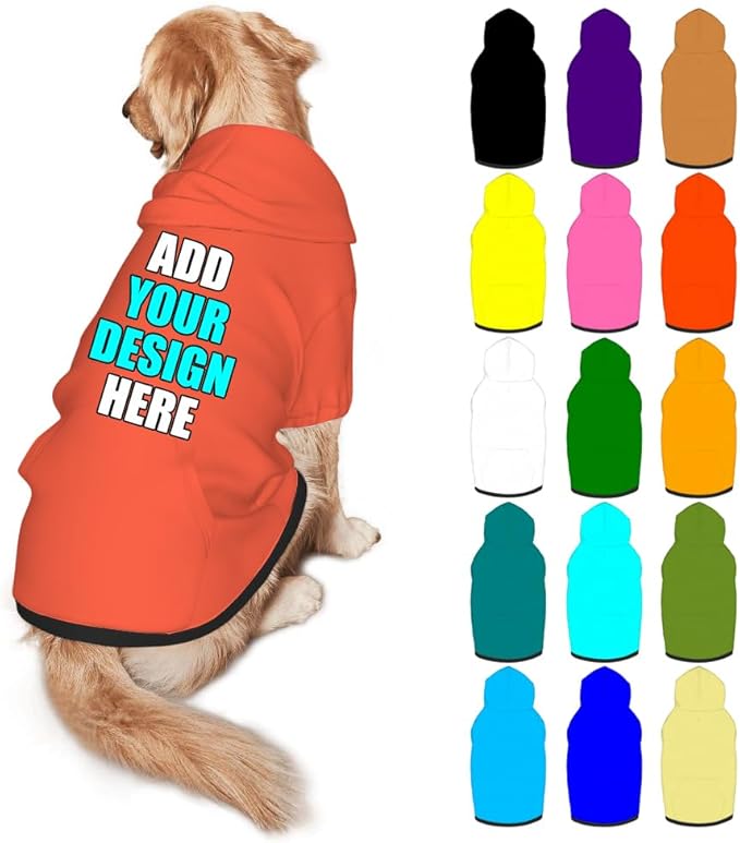 Customized Dog Hoodie with Name Logo Personalized Text Soft & Warm for Puppy Sweatshirt Hooded for Small Medium Large Dogs Girl/Boy Cats/Kitten, Tomato, XL