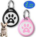 (2 Pack) Smart QR Code ID Dog cat Tags for Collar Personalized for Pet Online Profile - Scan QR Receive Instant Pet Location Alert Email, Anti-Lost,No Subscription fees (Black & Pink, for Dog - 1.2")