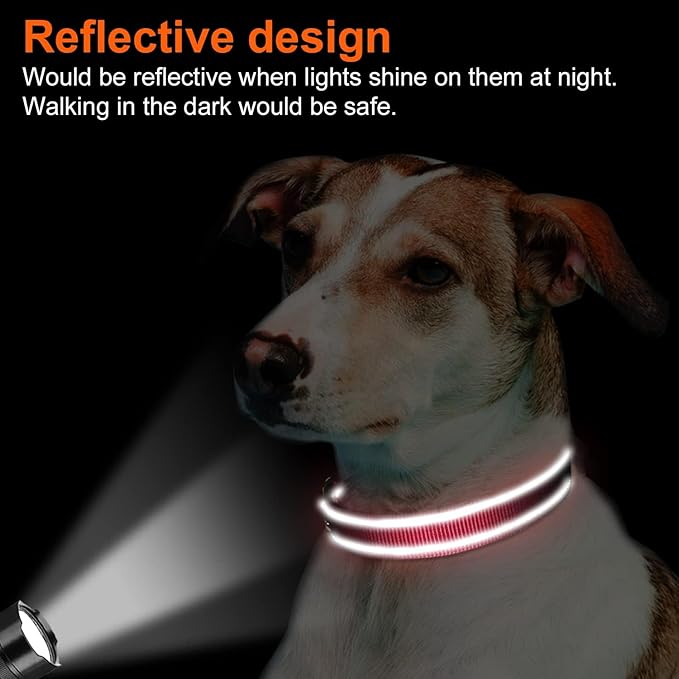 Joytale Reflective Dog Collar, Soft Neoprene Padded, Metal D-Ring, Nylon Pet Collar Adjustable for Puppy and Small Dogs, Red, XS