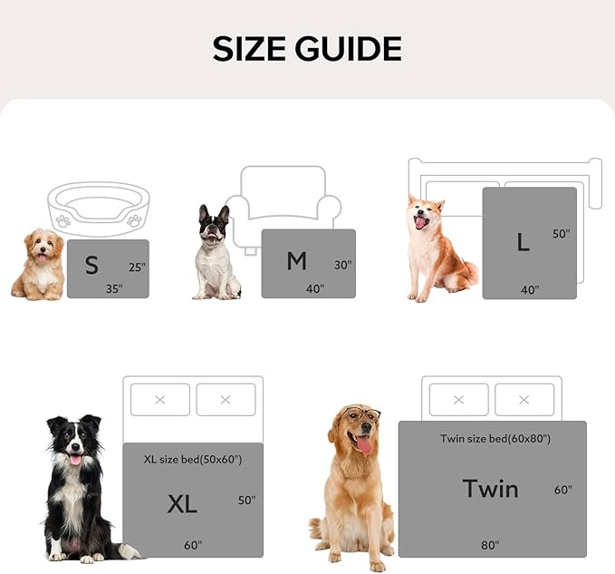 GASUR Waterproof Dog Blankets for Large Medium Dogs, Dog Blanket for Couch Bed, Fleece Pet Blanket for Furniture Sofa Protector, Soft Pet Throw Blankets for Crate Car Outdoor, Washable, 40"x50", Beige