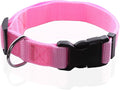 Adjustable Nylon Dog Collar, pet Collar 1 Inch 3/4 Inch 5/8 Inch Wide, for Large Medium Small Dogs (S(5/8" x 11-16"), Pink)