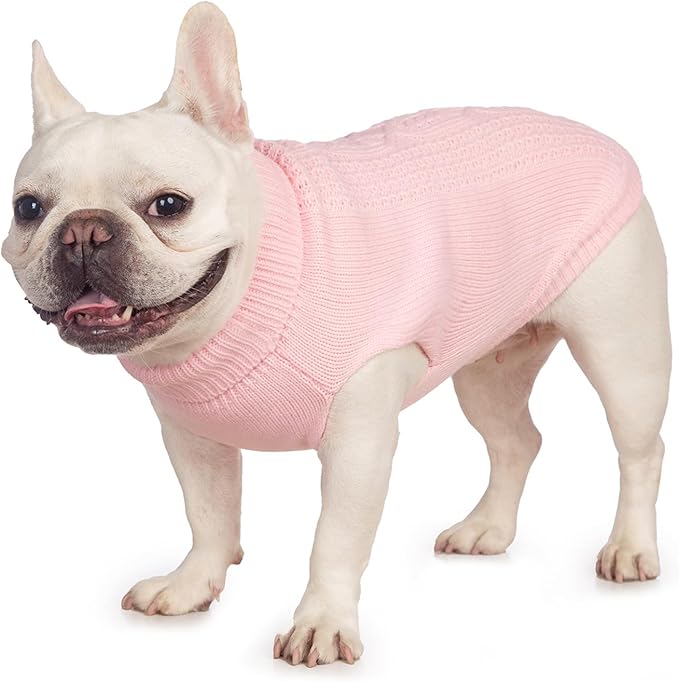 Stretchy Cat Sweater - 17 Colors & 6 Sizes | Snug Winter-Ready Knit for Boy/Girl Cats & Kittens(Light Pink, Medium)