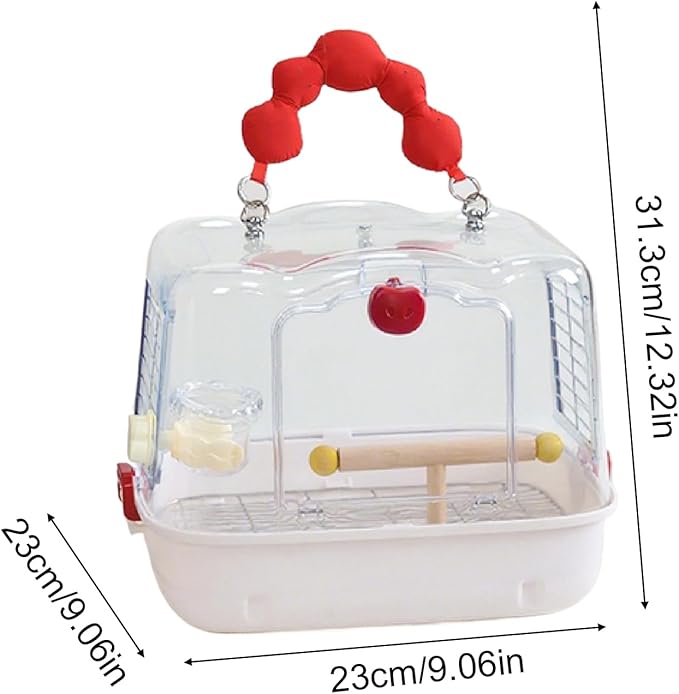 Bird Travel Carrier, Transparent Bird Carry Bag, Lightweight Sturdy Travel Tote, Breathable Mesh Design Feature, Comfortable Secure Strap Function, Avian Transport Accessory, Parakeet Cockatiel Use