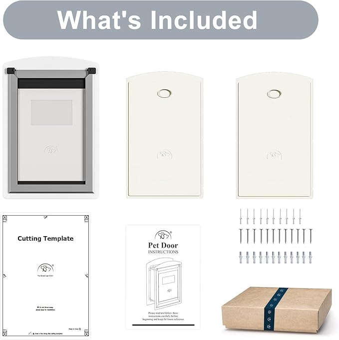 Dog Door for Wall, Steel Dog Door with Telescoping Tunnel, Weatherproof Pet Door with Two Sliding Lock Panels and Magnetic Flaps, Easy to Install, White, X-Large