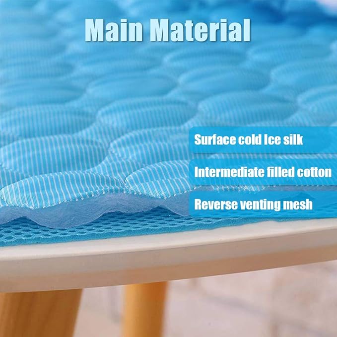 Washable Dog Ice Silk Self Cooling Mat for Indoor & Outdoor Dog Mat with Cooling Pad & Blanket