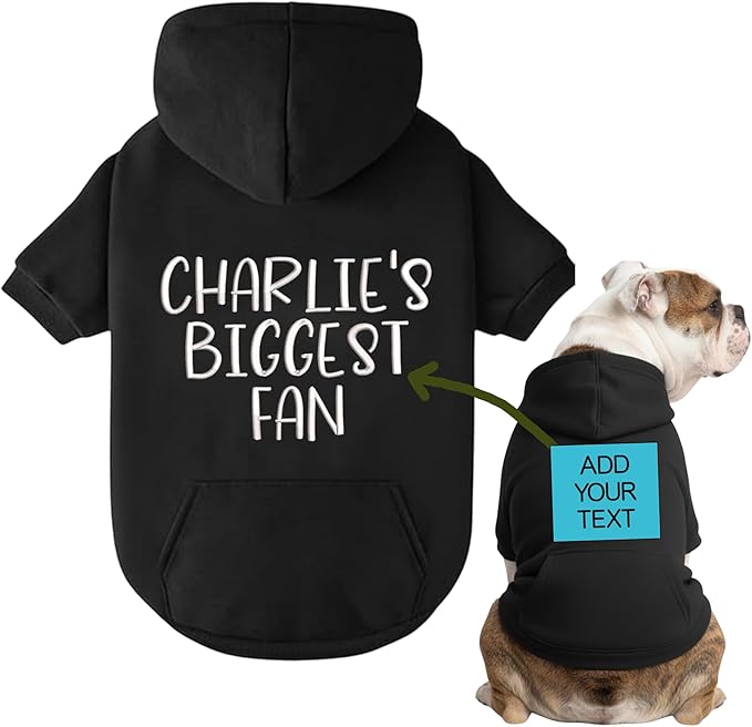 Personalized Name Dog Hoodie, Embroidered Hoodies Pets Name, Custom Pet Memorial, Bright Puppy Sweatshirt, Customized Pet Clothes Warm Winter Outfit for Dogs, Gift for Dog Lovers Style 7
