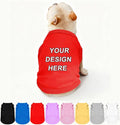 Personalized Dog Shirt Custom Pet T Shirts for Small Large Dogs Customized Puppy Clothes with Name Logo Picture Breathable Pets Sleeveless Vest Apparel Gifts, Red, L