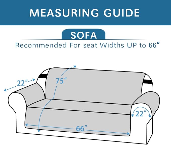 H.VERSAILTEX Reversible Sofa Slipcover Furniture Protector Water Resistant 2 Inch Wide Elastic Straps Sofa Cover Couch Covers Pets Kids Fit Sitting Width Up to 66" (Sofa: 75" x 110", Brown/Beige)