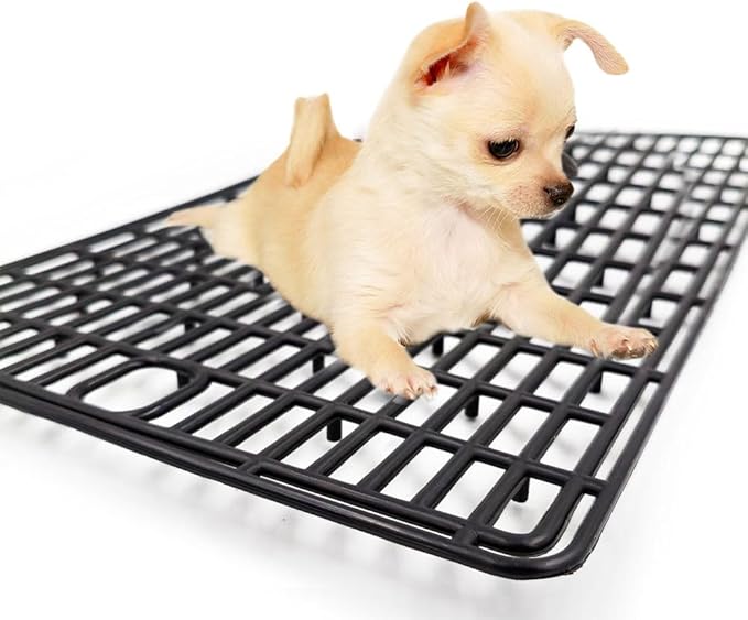 Plastic Mesh Tray for Dogs, Cats & Small Pets – Anti-Leak Crate Floor Grid, Cage Liner for Travel Carriers, Breathable Hygienic Base, Cut-to-Size PP Plastic (Small size15.7x9.4 in)