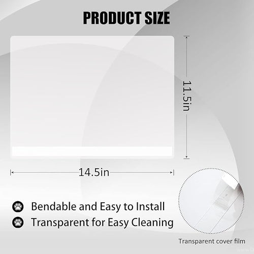 12PCS Cat Litter Box Pee Shields,Transparent Easy Clean Splash Guard for Open Top Litter Pan 14.5×11.5in- Litter Box Not Included (12, Clear)