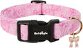 Large Dog Collar, Girl Boy Dog Collars with Bow Pattern, Adjustable Cotton Pink Dog Collar for Puppy, Cute Holiday Collars for Dogs, Ideal for Gifts,Pet Accessory,Daily Walk-L