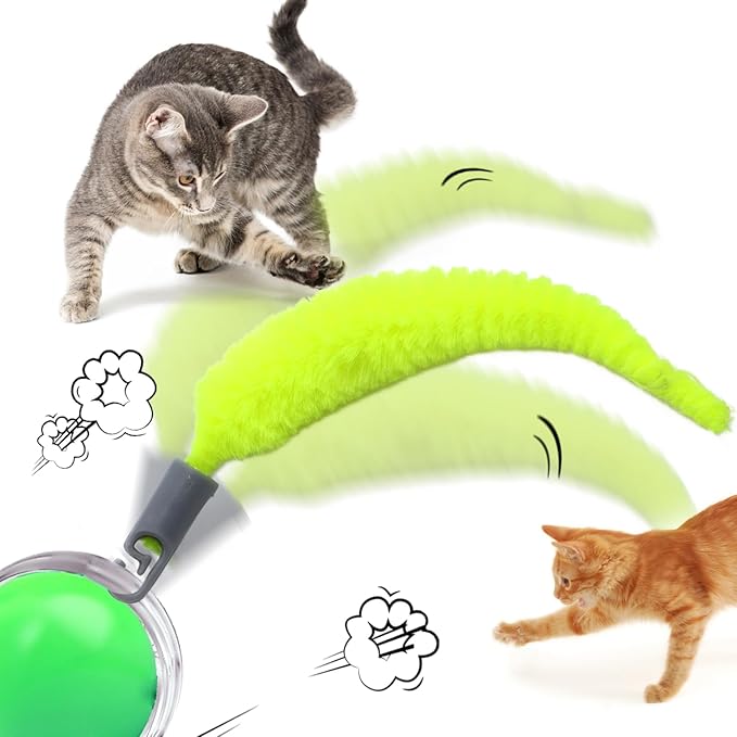 BOXOB 5 Pcs Cat Ball Toy Replacement Tails, Interactive Cat Toy Tail Accessories Cat Toy Automatic Moving Ball Replacement Rope Compatible with 2.0