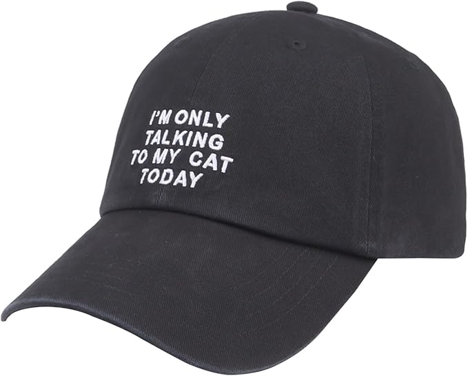 Cat Mom & Dad Hats for Proud Cat Parents | for Men & Women | Embroidered Text - Adjustable Fit - 100% Cotton