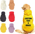 Custom Dog Hoodie, Personalized Sweatshirt with Photo Text Name Logo, Customized Hooded Sweater for Small Medium Large Dogs & Cats (Yellow, Large)