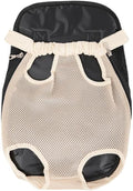 Leconpet Pet Carrier Backpack, Legs Out Adjustable Pet Front Cat Dog Carrier Backpack, Easy-Fit Dog Travel Backpack Carrier for Hiking Camping for Small Medium Puppies Cats (L, Cream)