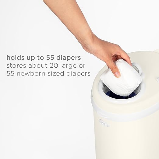 Ubbi Stainless Steel Diaper Pail, Odor Locking, No Special Bag Required, Award-Winning, Registry Must-Have, Matte Ivory