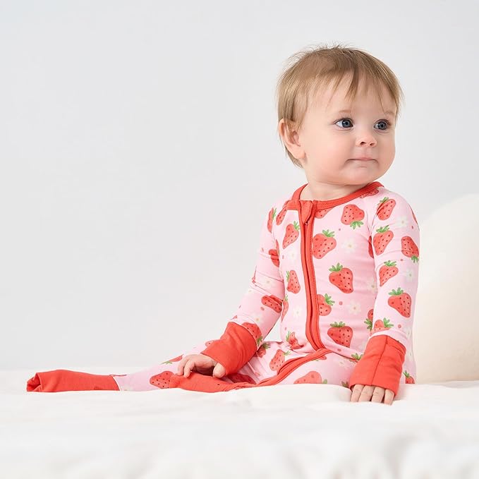pureborn Baby Infant Boys Girls Sleeper Snug Fit Viscose from Bamboo Pajamas Zipper Pjs 0-24 Months