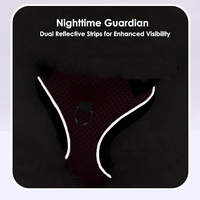 Cat Harness and Leash Set for Walking – Escape-Proof Reflective Vest for Cats and Small Dogs, Adjustable Soft Air Mesh with Pressure-Reducing Design, 4.92ft (Light Brown & Blue, XL)