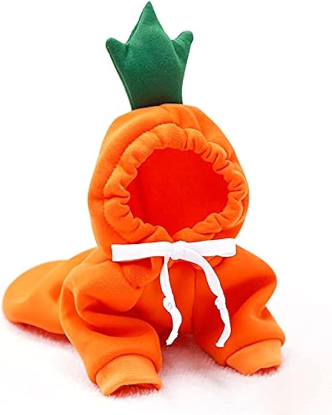 Warm Dog Winter Clothes Cute Fruit Dog Coat Hoodies Fleece Pet Dogs Costume Jacket for French Bulldog Chihuahua Ropa para Perro(Orange,XL)