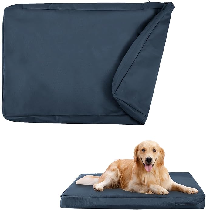 Waterproof Dog Bed Cover Replacement for 48 Inch Wire Crates, Heavy Duty Oxford Fabric Pet Bed Sleeve with Zipper, Washable & Durable Mattress Protector for Puppy, 46" L x 29" W x 4" H (Cover Only)